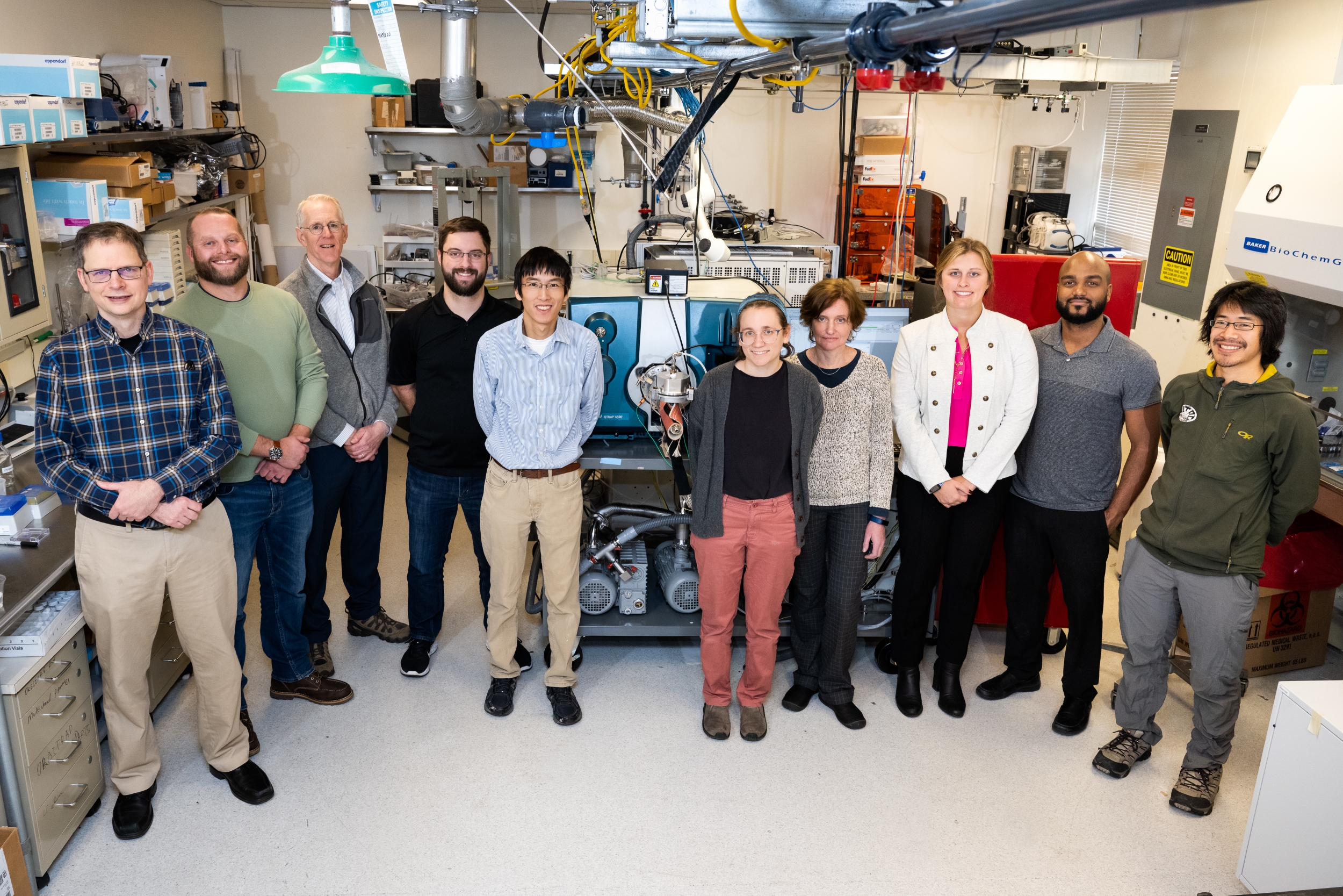 A team photo that includes Ted Mendum, Geoff Geurtsen, Rod Kunz, Paul Ippoliti, Ta-Hsuan Ong, Sasha Wrobel, Alla Ostrinskaya, Jordan Wynn, Luis Colon, and Jason Jong. Photo: Nicole Fandel