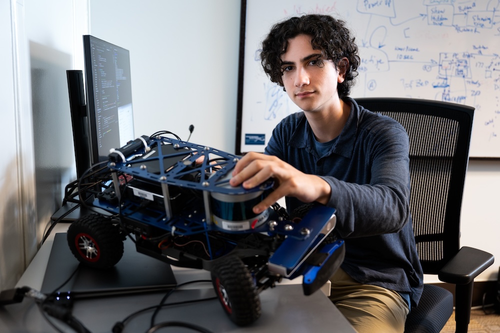 Drew Michaeli worked with the Laboratory’s Control and Autonomous Systems Engineering Group to program autonomous racecars.