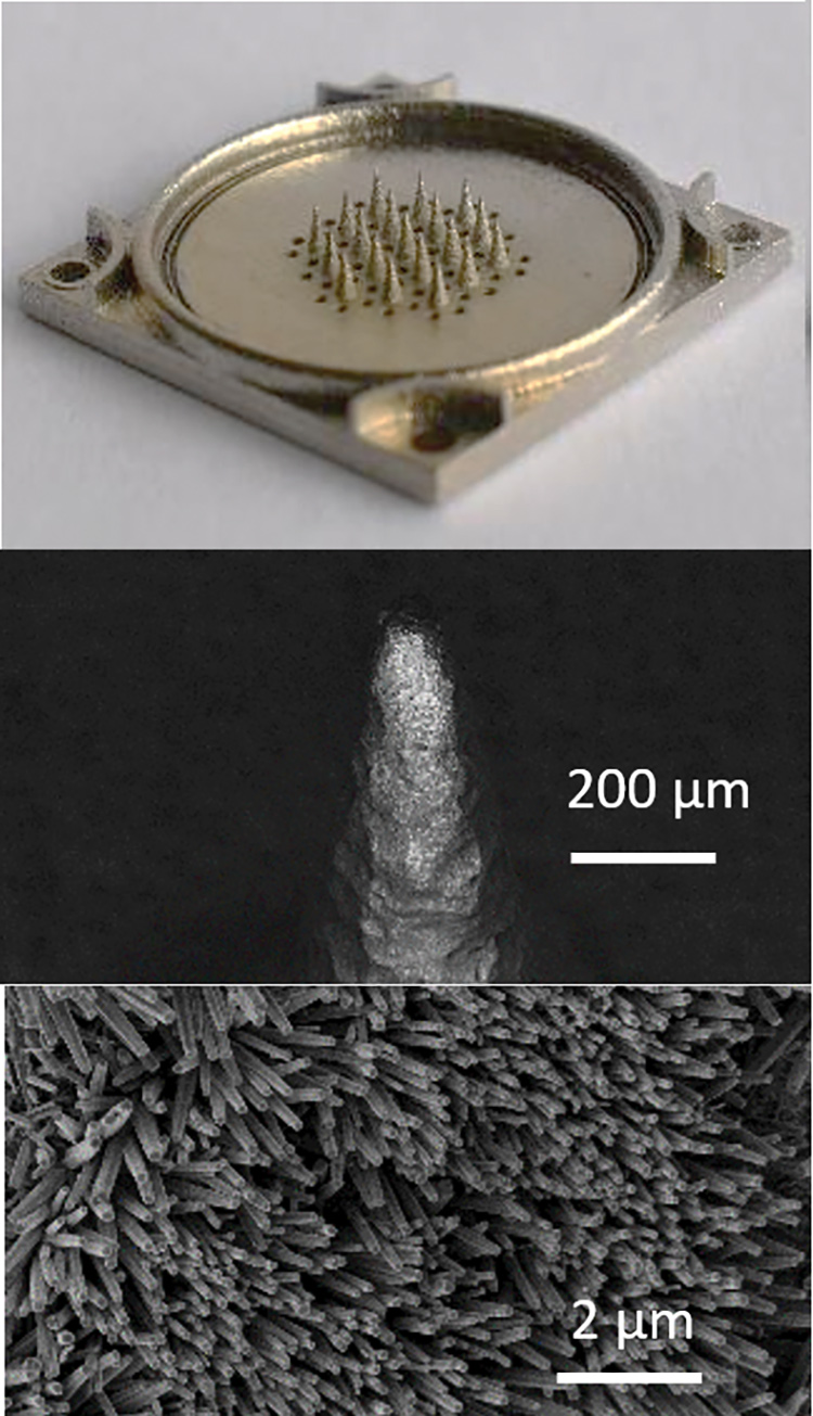 Close-up of a 3D printed array