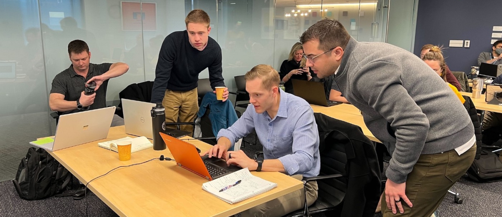 Students collaborate in the CogWorks class at MIT's open learning in Cambridge, MA.