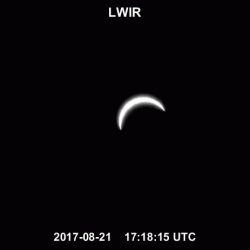 The results of the solar eclipse infrared observations are compiled into time-lapsed clips. This clip shows the mid-wave infrared (3–5 µm) imagery.