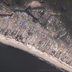 This image shows Mexico Beach, FL, after it sustained damage from Hurricane Michael in 2018. It was taken through NOAA’s Emergency Remote Sensing program. Satellites could provide similar information after more incidents. (Image courtesy of NOAA.)