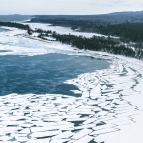 Ice fractures at the Great Lakes Research Center. 